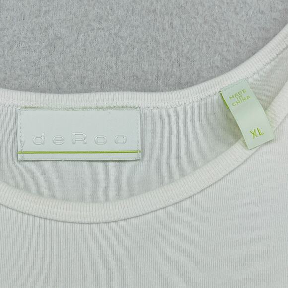 DEBRA DEROO Tank Top XL Ribbed Jersey Scoop Neck Sleeveless White - Picture 4 of 12
